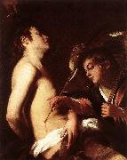BAGLIONE, Giovanni St Sebastian Healed by an Angel  ed France oil painting reproduction